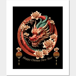 Happy new chinese dragon year Posters and Art